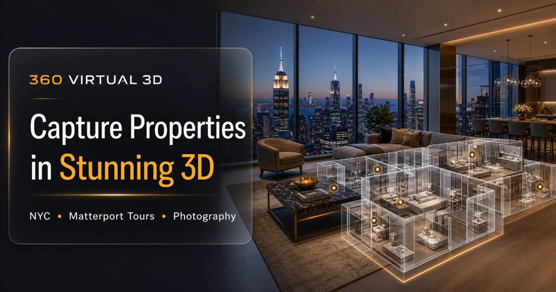 360 Virtual 3D — Capture Properties in Stunning 3D. NYC Matterport Tours and Photography.
